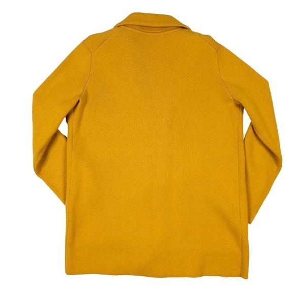 Magaschoni gold yellow wool-blend fall open blazer pockets lapel jacket small - Picture 11 of 16